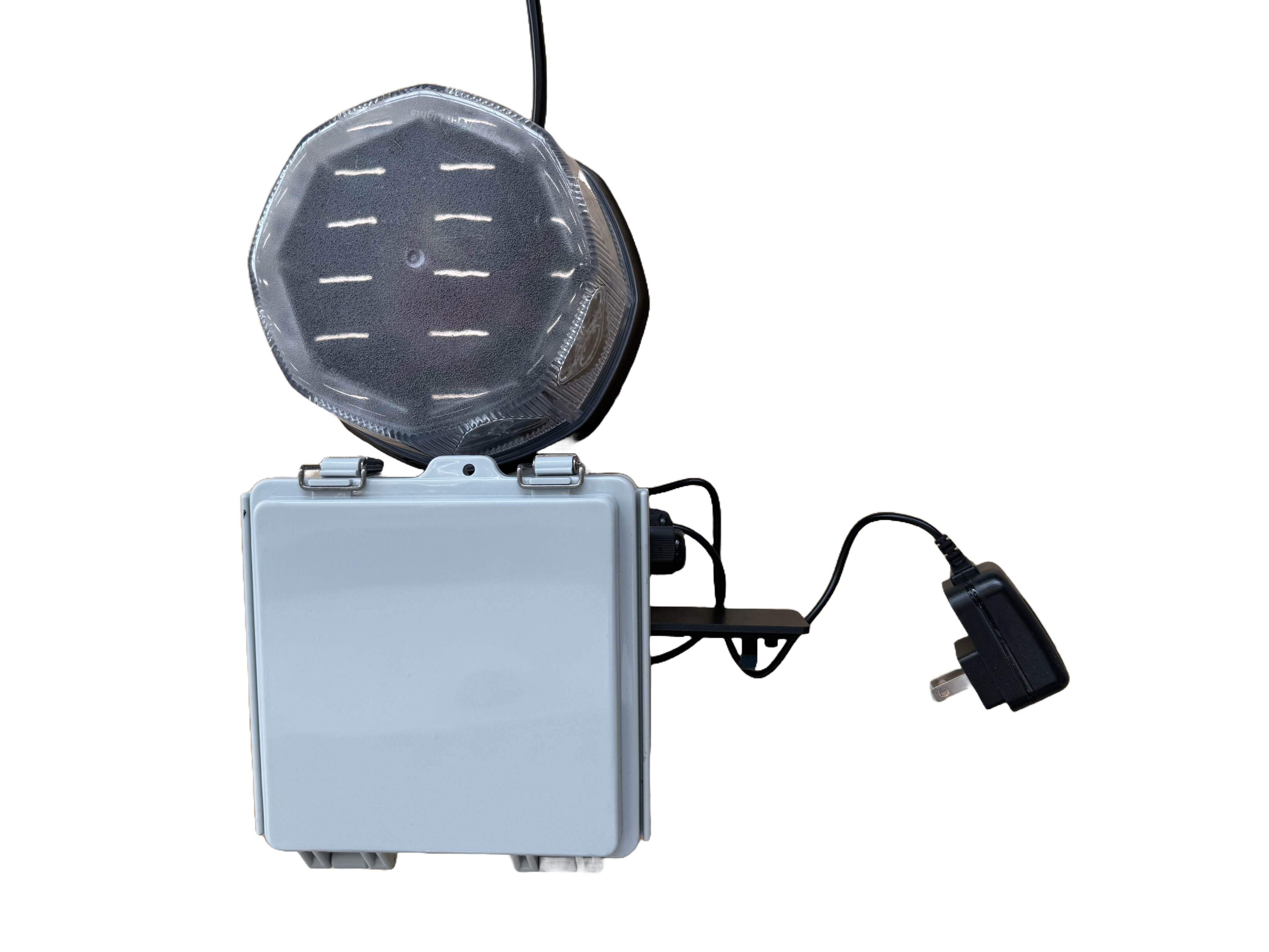 Fully assembled Sea Grant tsunami cache access device with enclosure and beacon